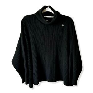 Aniye By Chunky Black Cashmere Blend Sweater L Cozy Cabin Grunge Punk Goth Italy